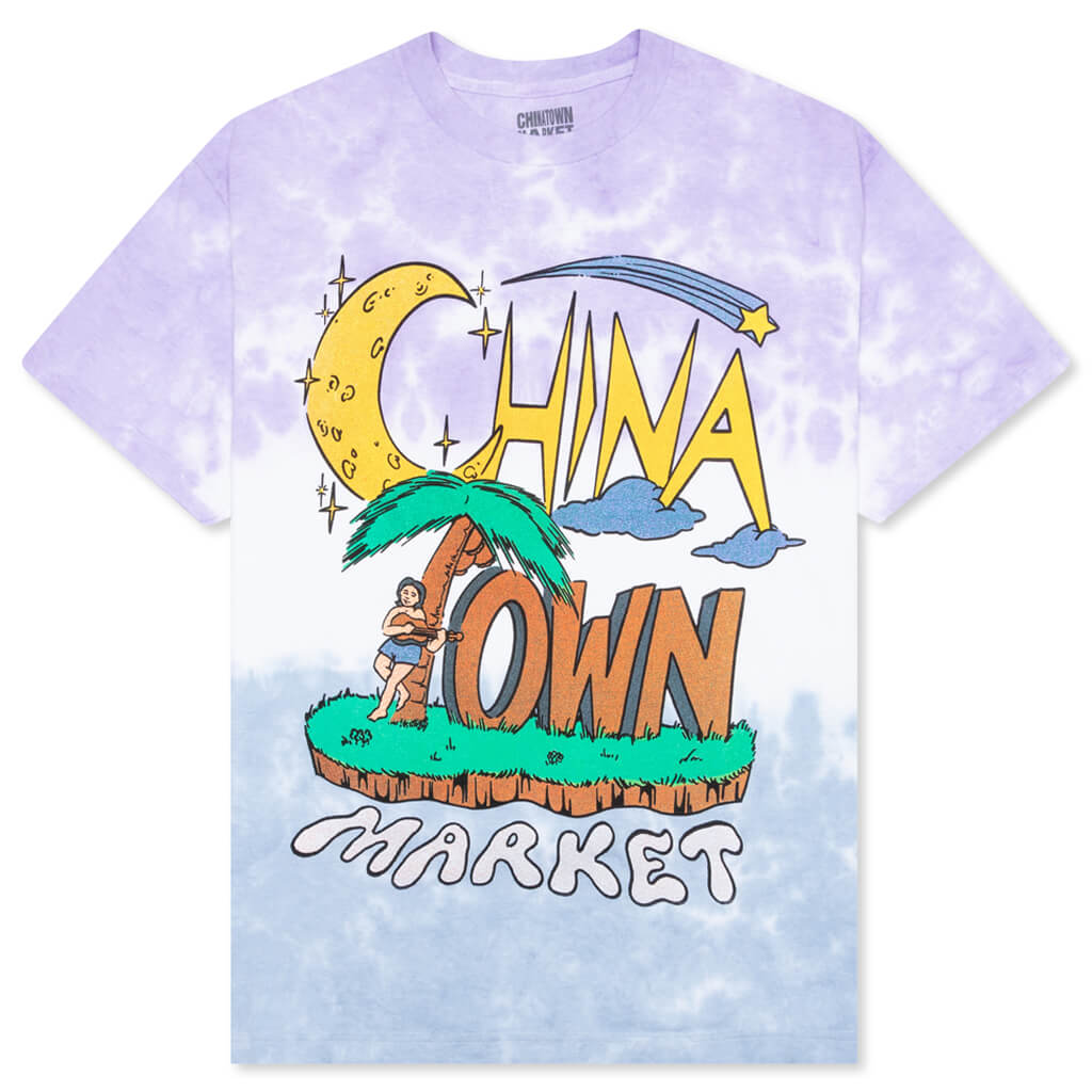 Chinatown Shooting Star Vacation Tie-Dye T-Shirt - Purple/Blue Tie-Dye