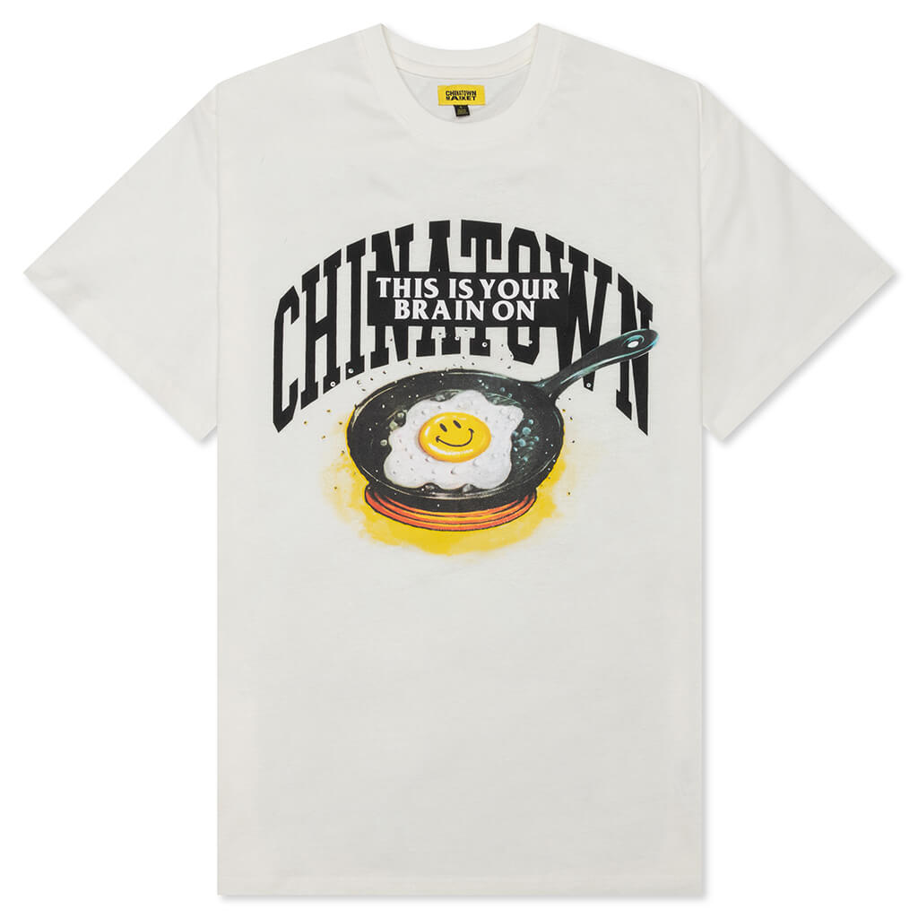 Chinatown Smiley Brain Fried Tee - Cream