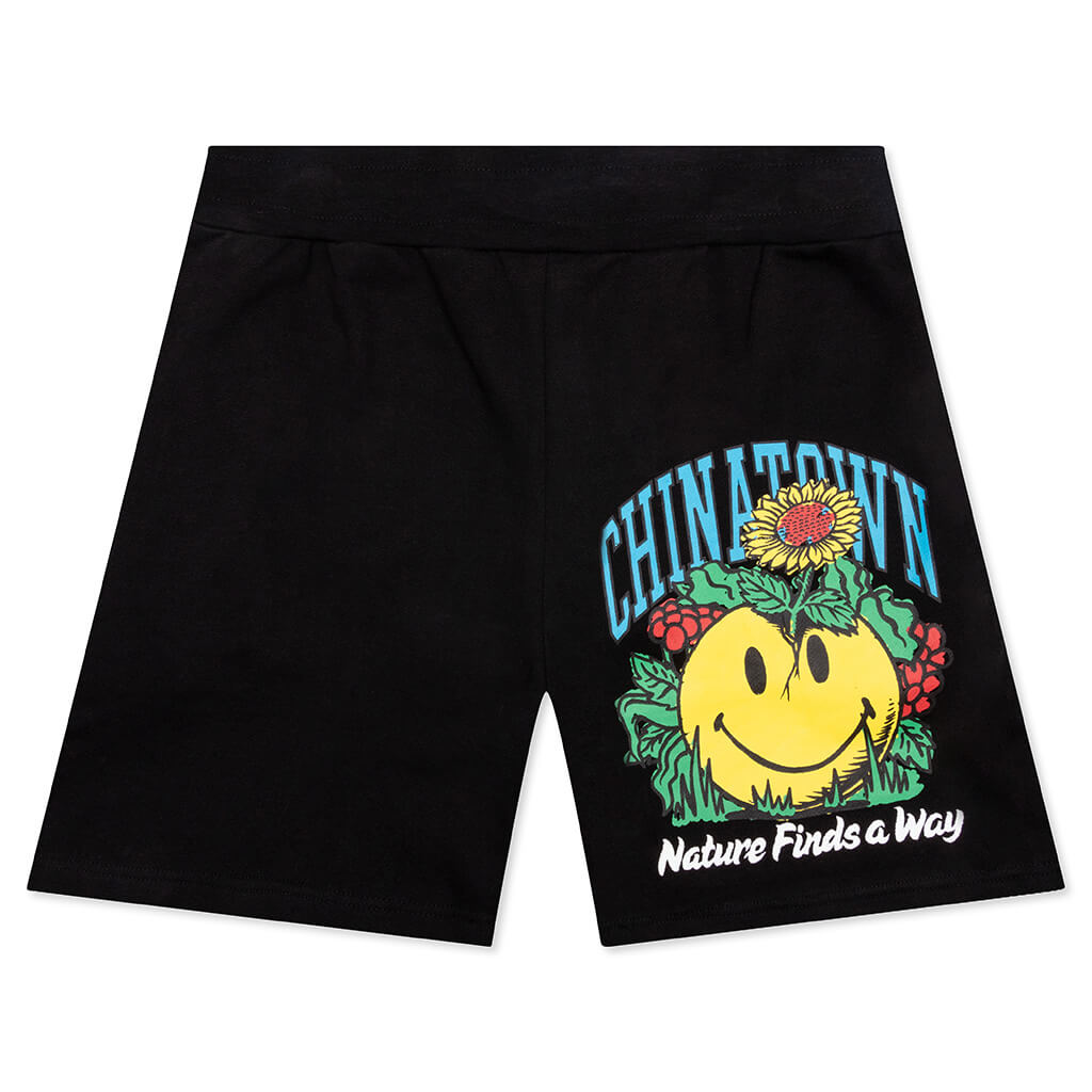 Chinatown Smiley Planter Sweatshorts - Black