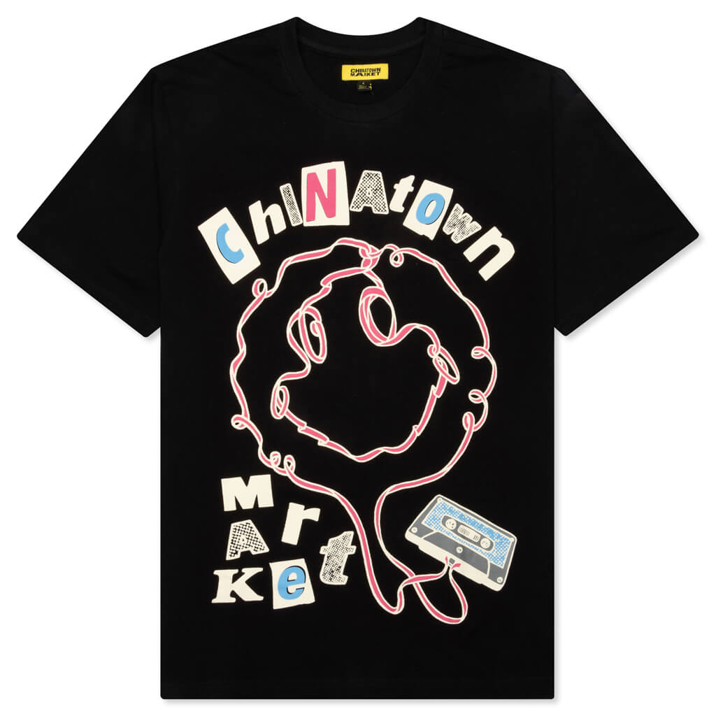 Chinatown Smiley Tape Player T-Shirt - Black