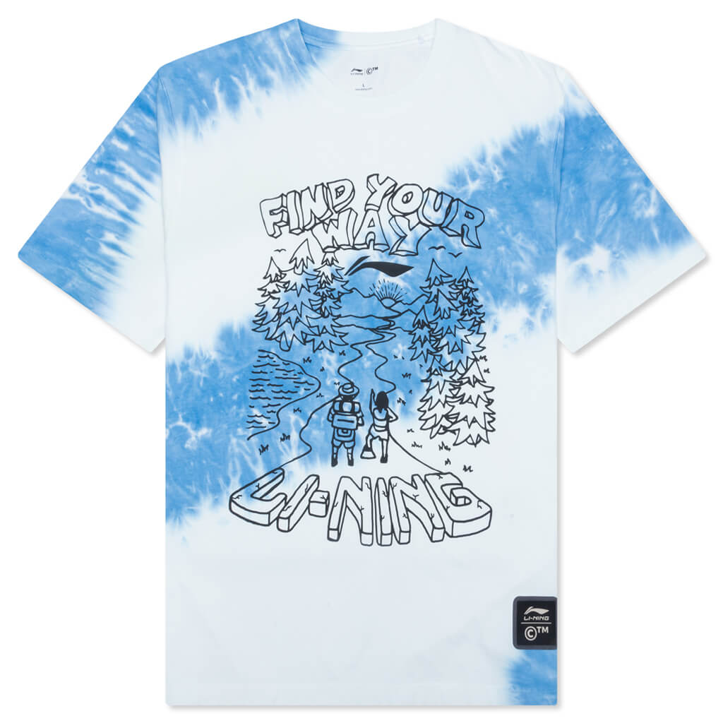 Chinatown x Li-Ning Find Your Way Tie-Dye T-Shirt - Light Blue
