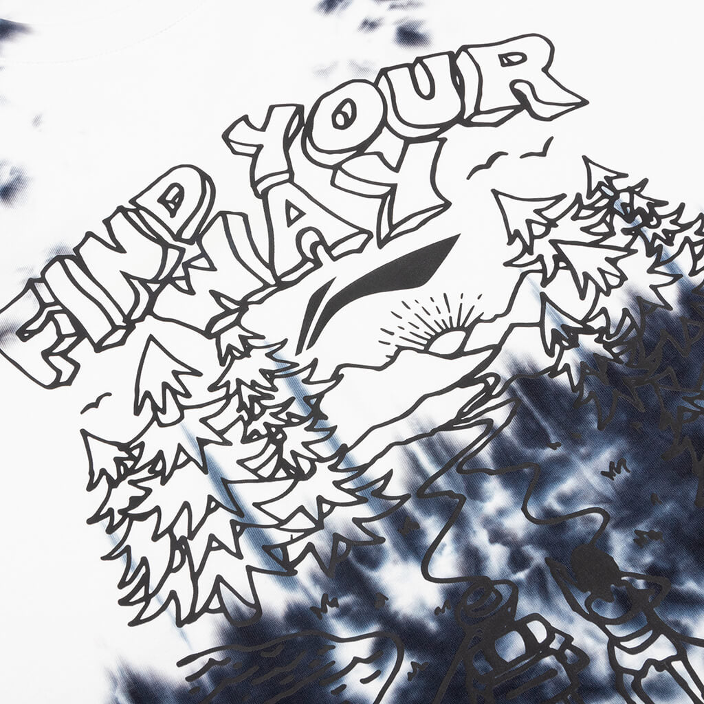 Chinatown x Li-Ning Find Your Way Tie-Dye T-Shirt - Navy