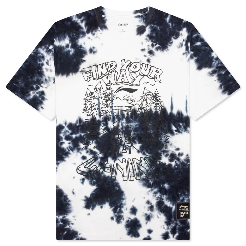 Chinatown x Li-Ning Find Your Way Tie-Dye T-Shirt - Navy