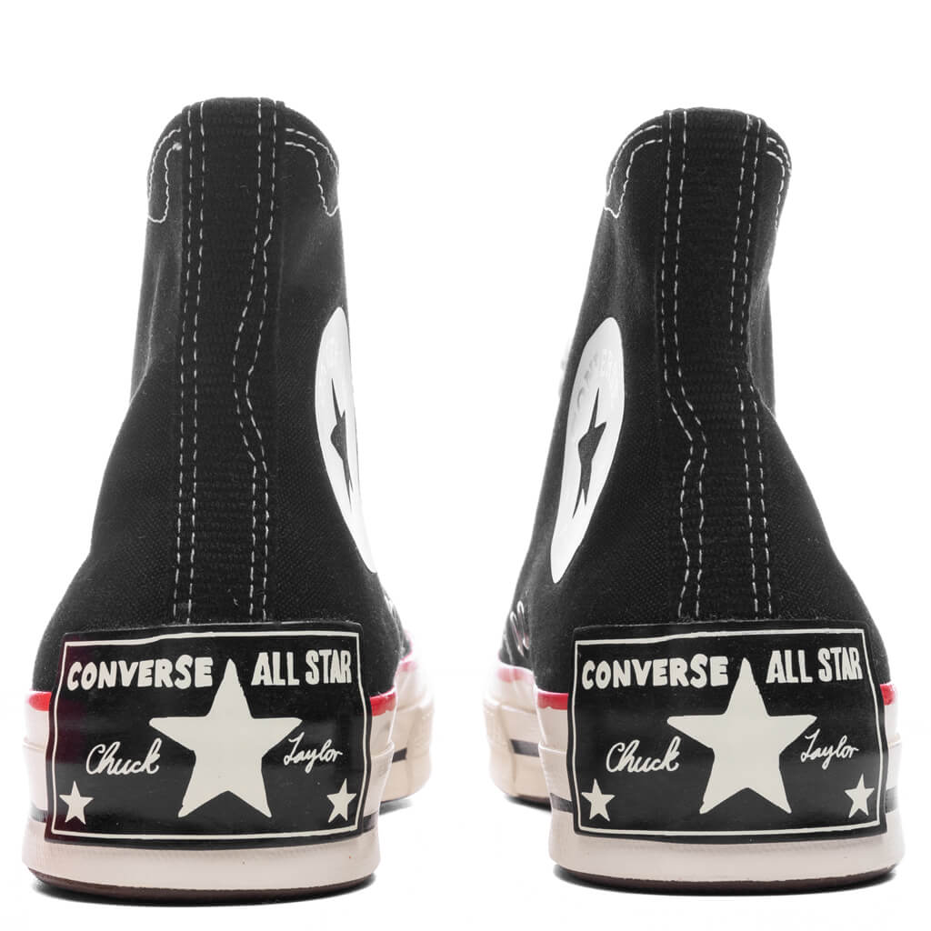 Chuck 70 Hi Sketch - Black/White/Red