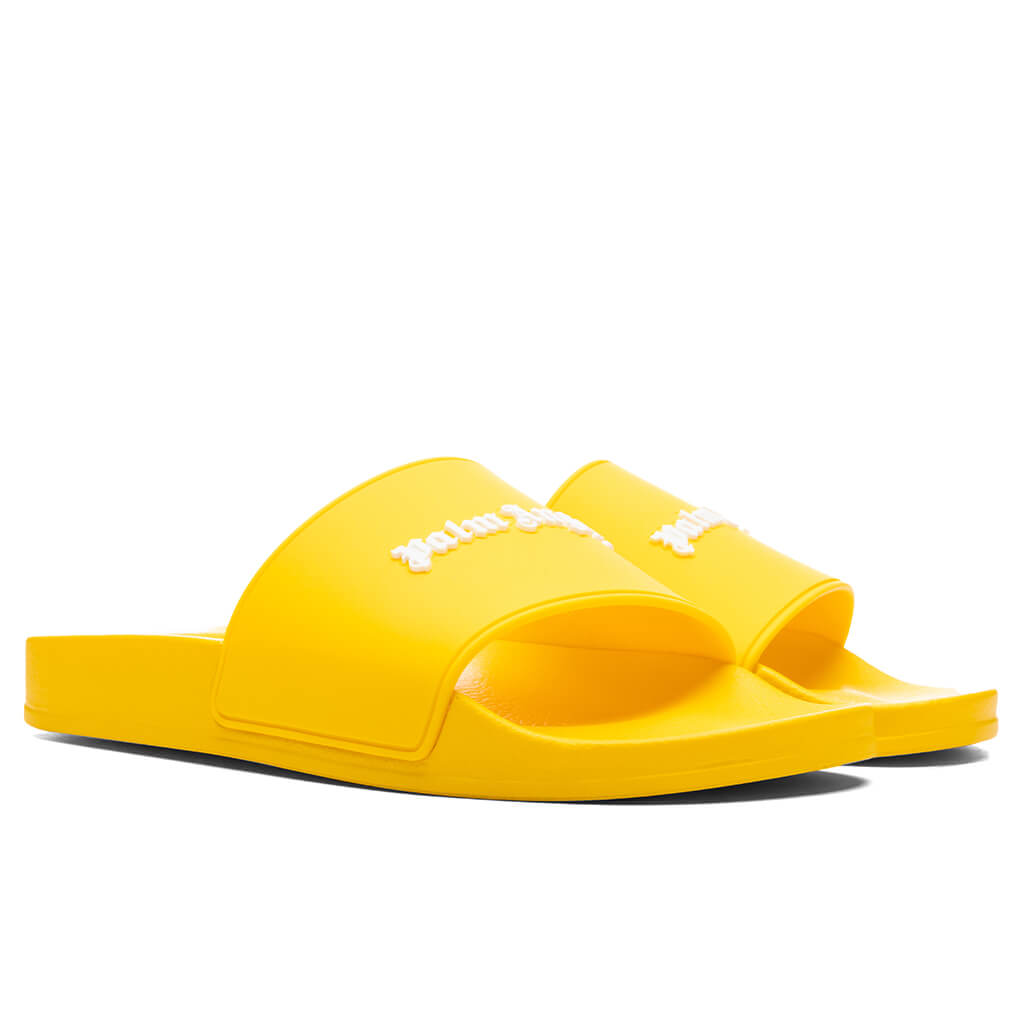 Classic Logo Pool Slider - Yellow Fluorescent
