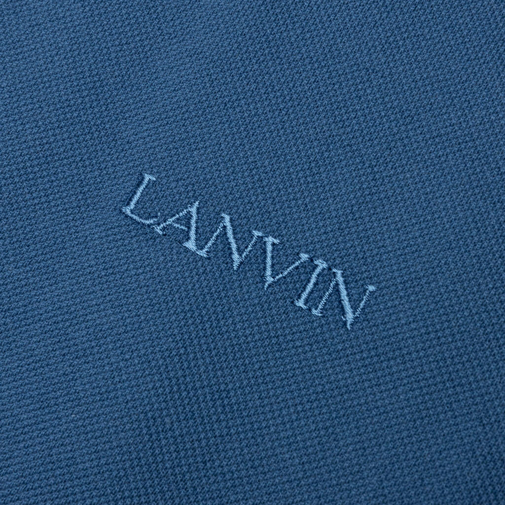 Classic Oversized Polo With Curb Detail - Neptune Blue