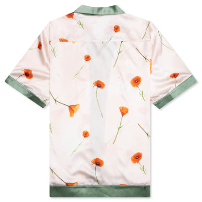 Color Block S/S Silk Shirt - Poppy Ivory