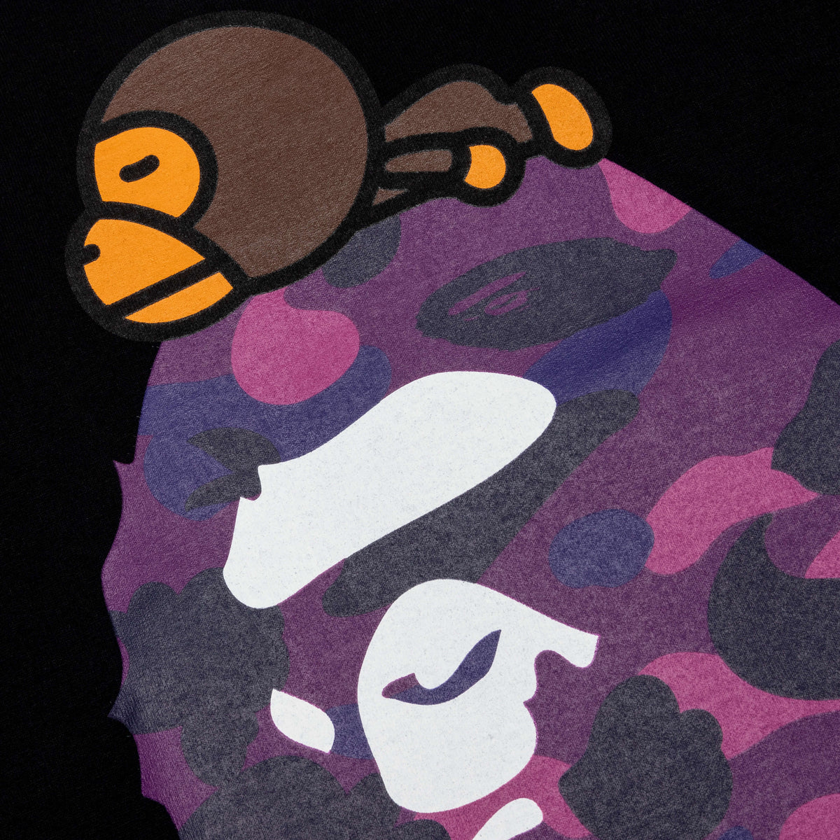 Color Camo Milo on Big Ape Tee - Black/Purple