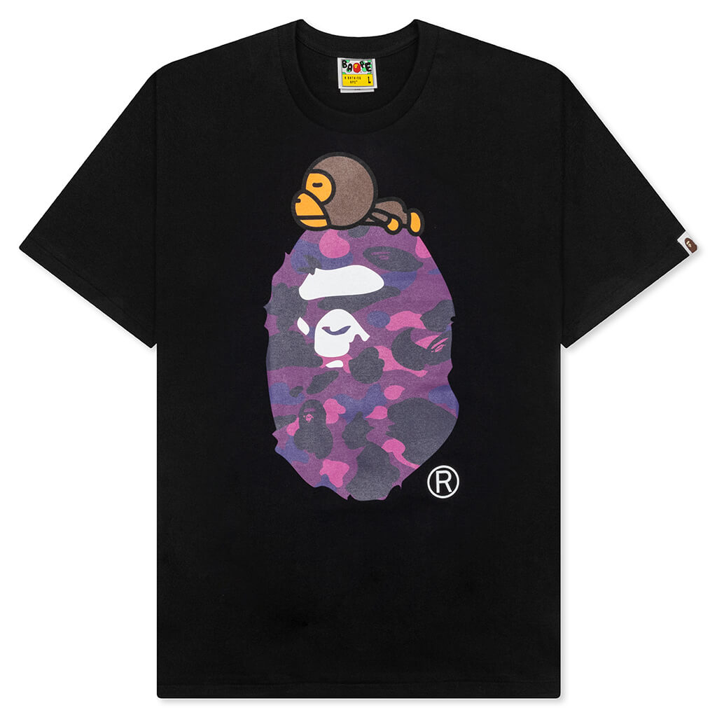 Color Camo Milo on Big Ape Tee - Black/Purple