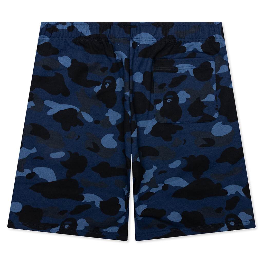 Color Camo Shark Sweat Shorts - Navy