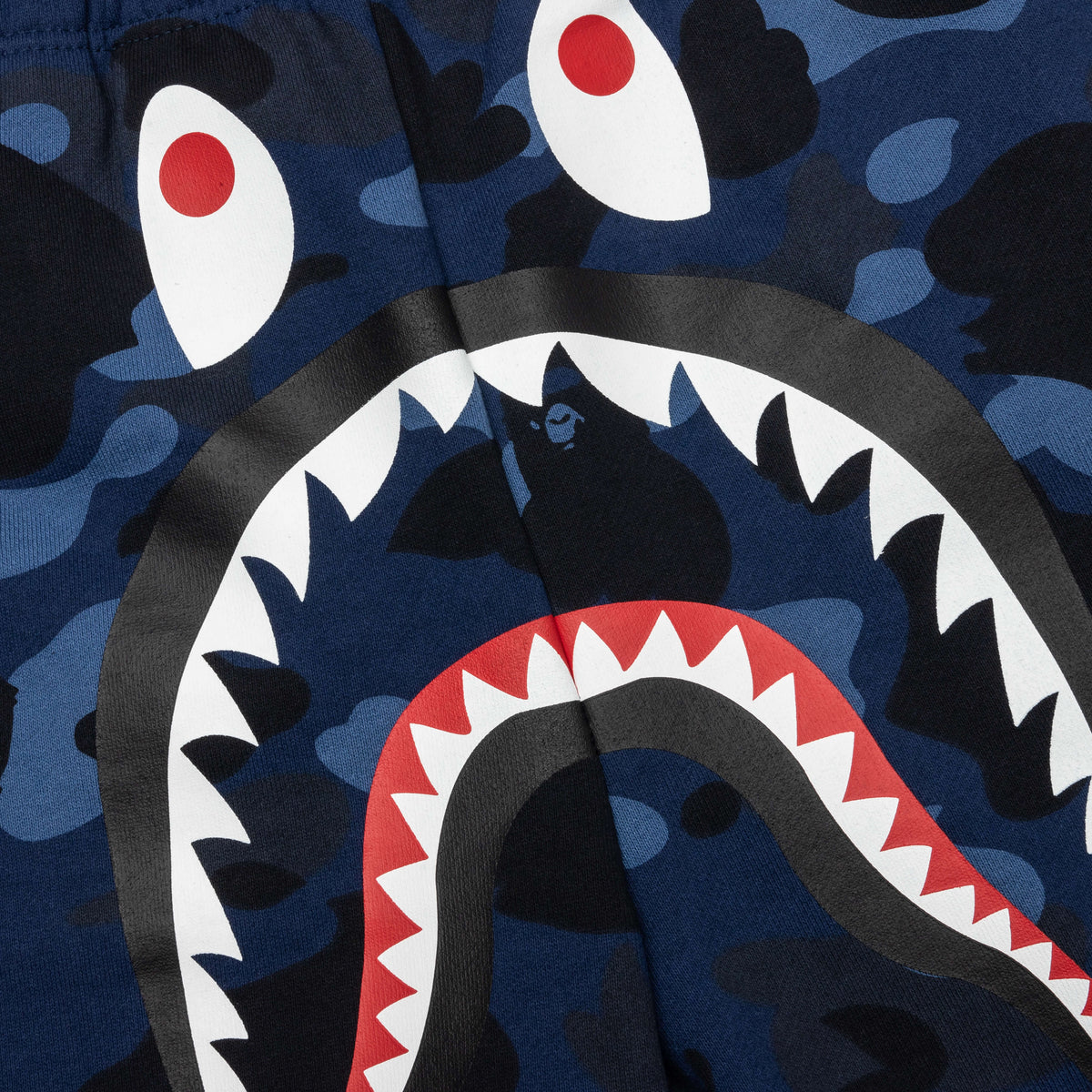 Color Camo Shark Sweat Shorts - Navy