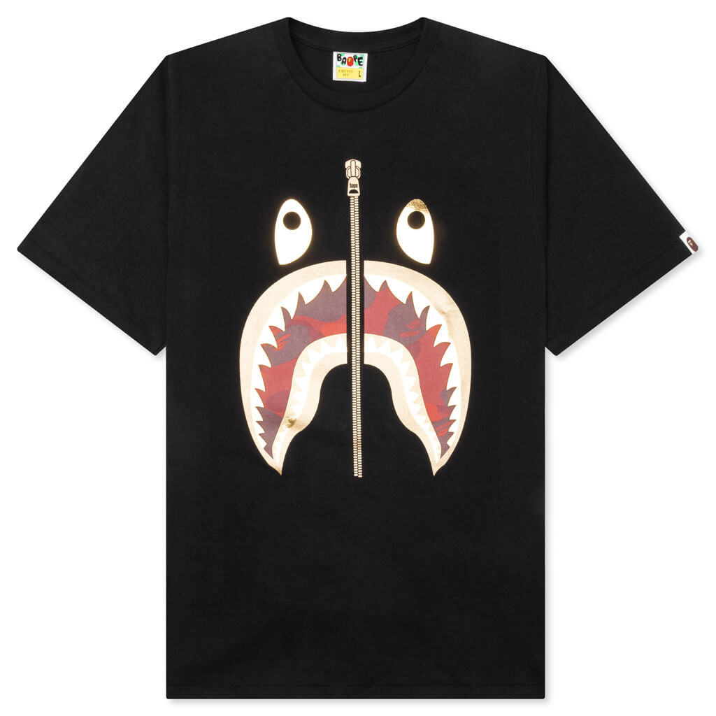 Color Camo Shark Tee - Black/Red