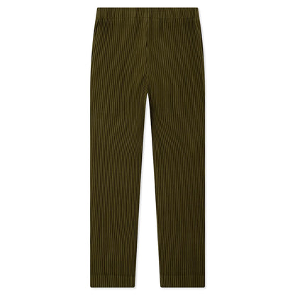 Color Pleats Pants - Olive Khaki