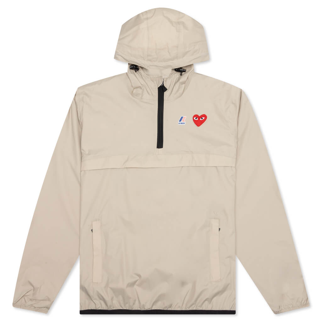 Comme Des Garcons PLAY x K-Way Le Vrai 3.0 Leon Jacket - Beige