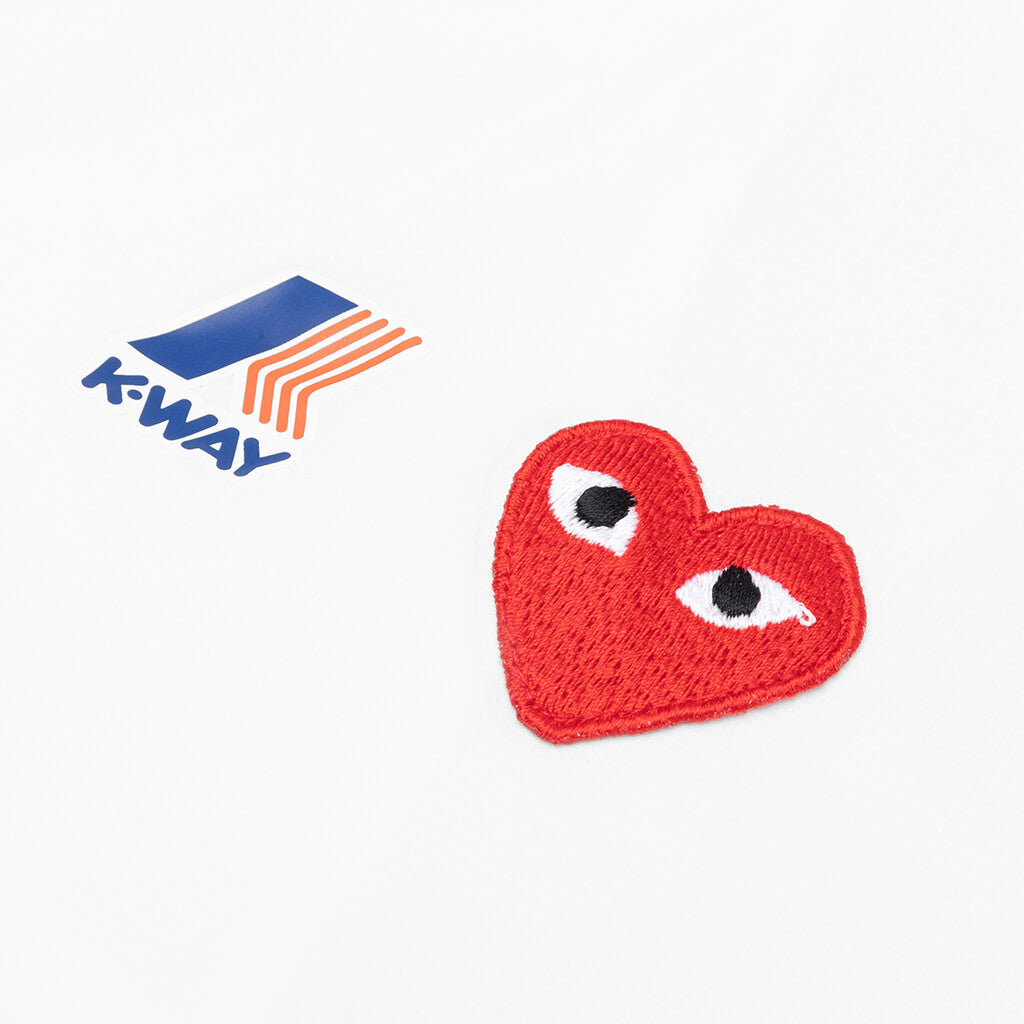 Comme Des Garcons PLAY x K-Way Le Vrai Zip Jacket - White