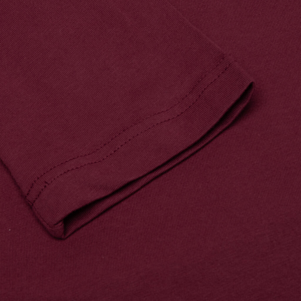 Back Logo L/S Tee - Burgundy