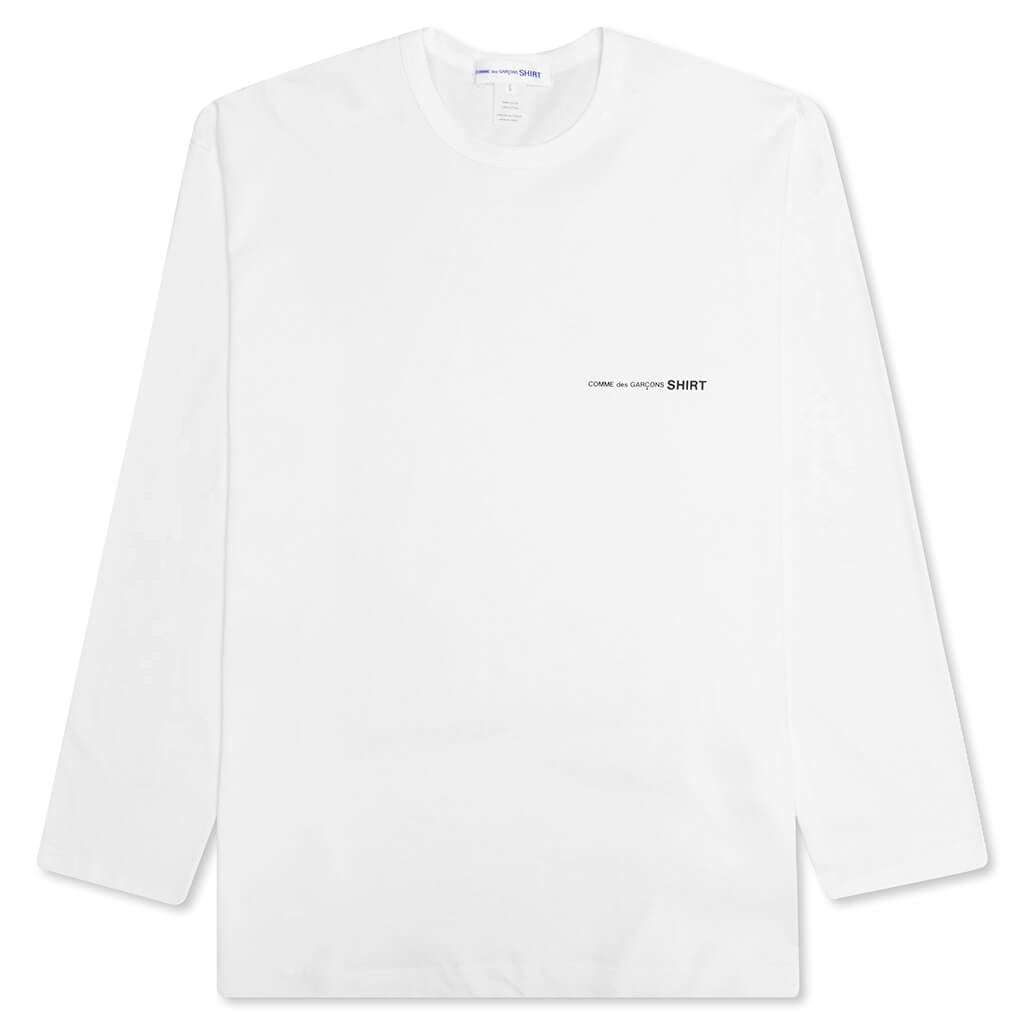 Comme Des Garcons SHIRT L/S Chest Logo Tee - White