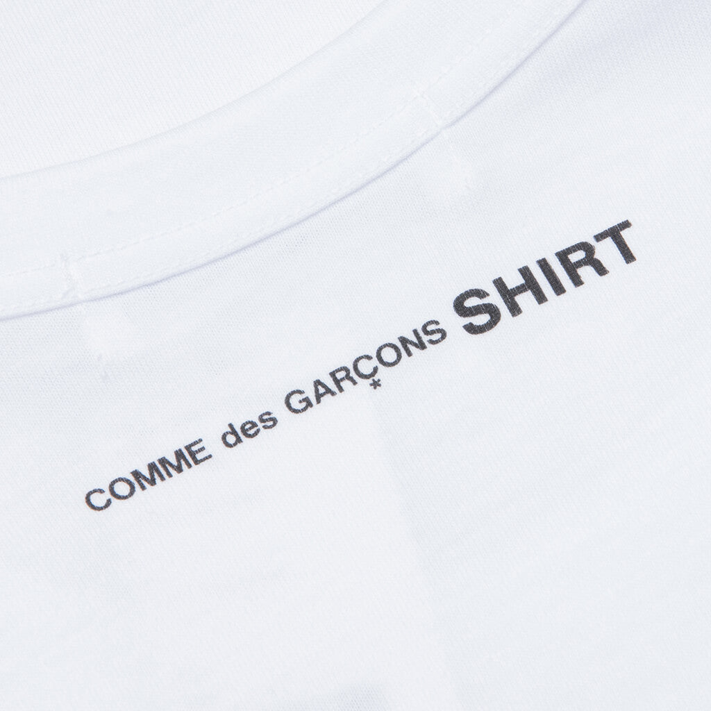 Comme Des Garcons SHIRT Small Back Logo L/S Tee - White