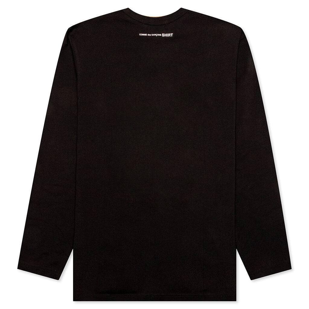 Comme Des Garcons SHIRT Small Back Logo L/S Tee - Black