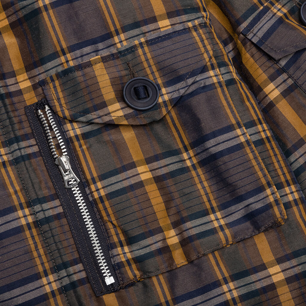 Plaid Blouson - Brown/Green/Yellow