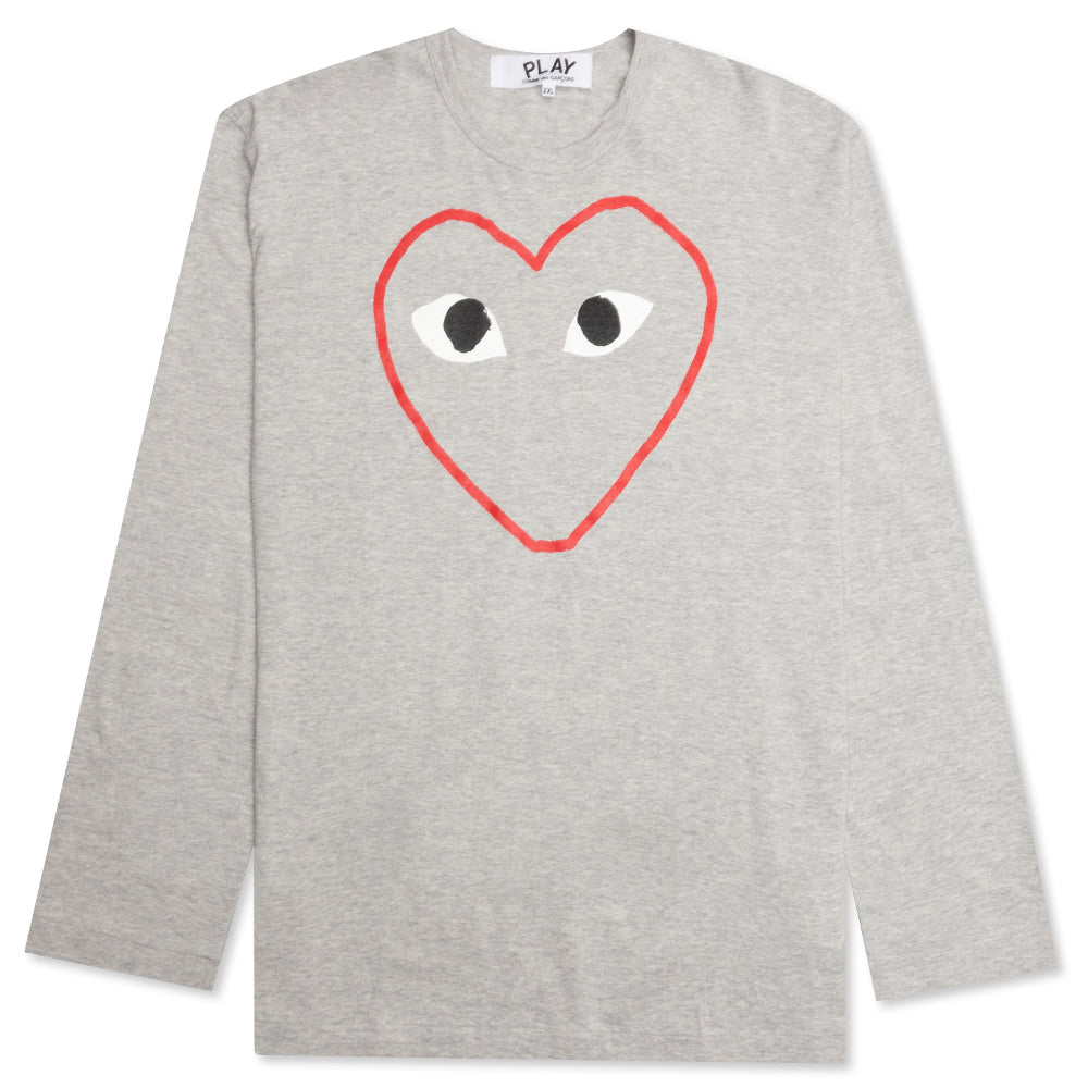 Grey Heart Logo L/S Tee - Grey