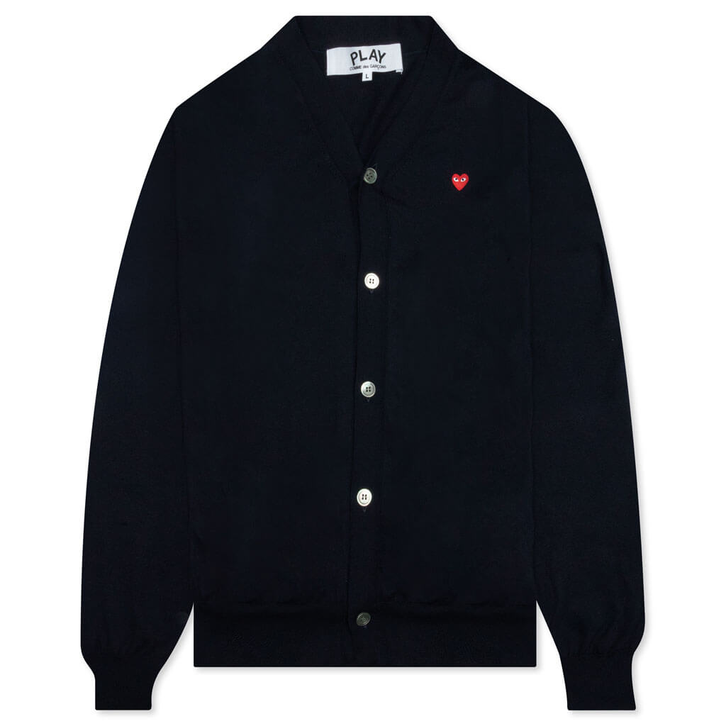 Little Red Heart Cardigan - Navy