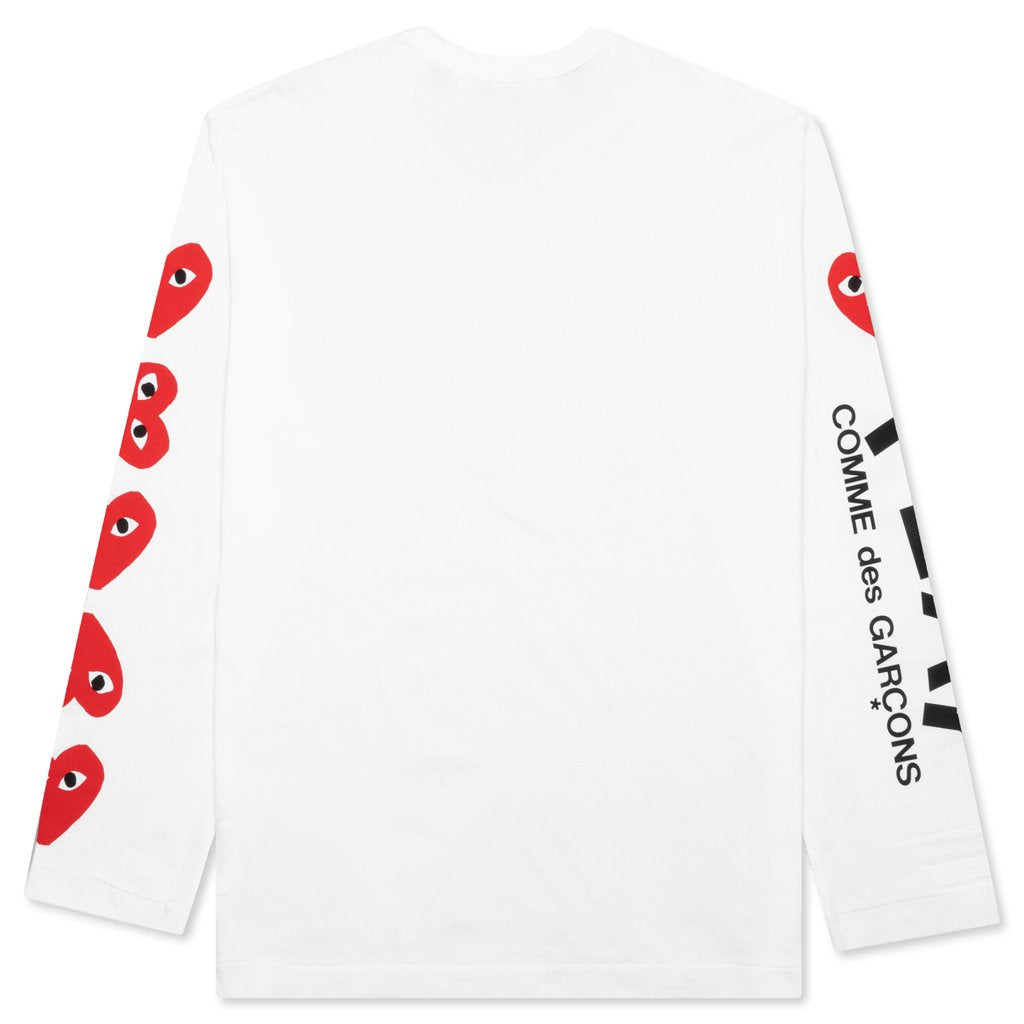 Women's Multi Heart L/S - White