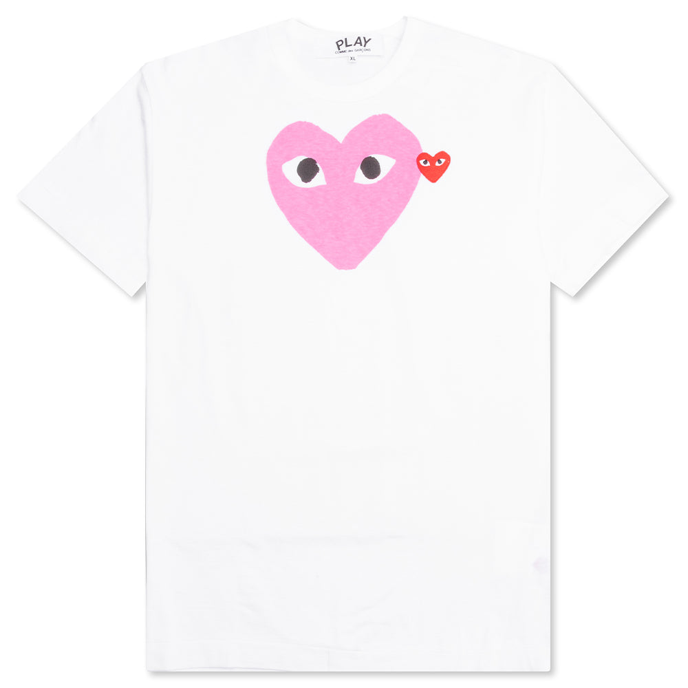 Red Emblem Heart T-Shirt - White/Pink