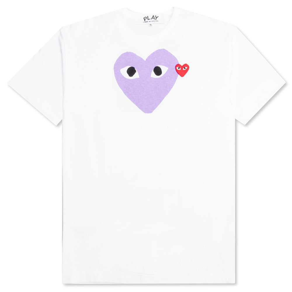 Red Emblem Heart T-Shirt - White/Purple