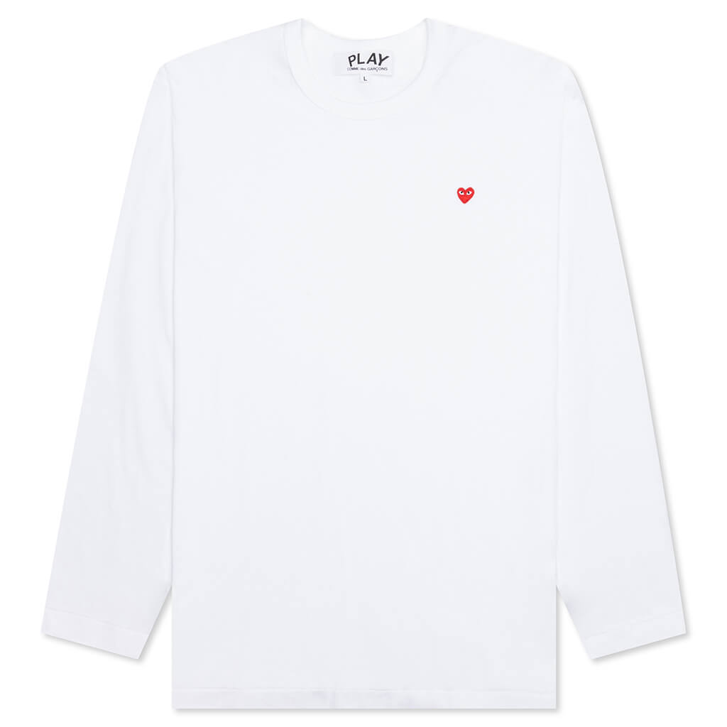 Small Red Heart L/S T-Shirt - White
