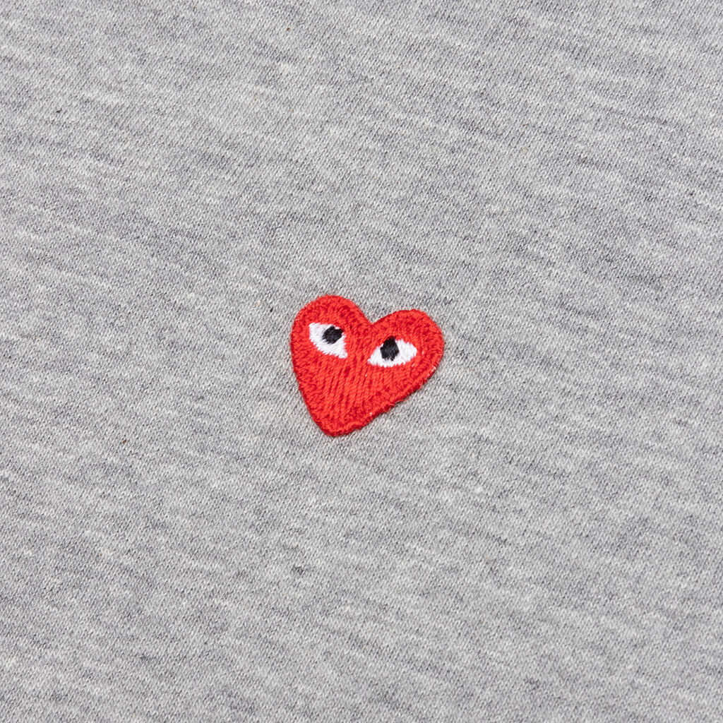 Women's Small Red Heart T-Shirt - Grey