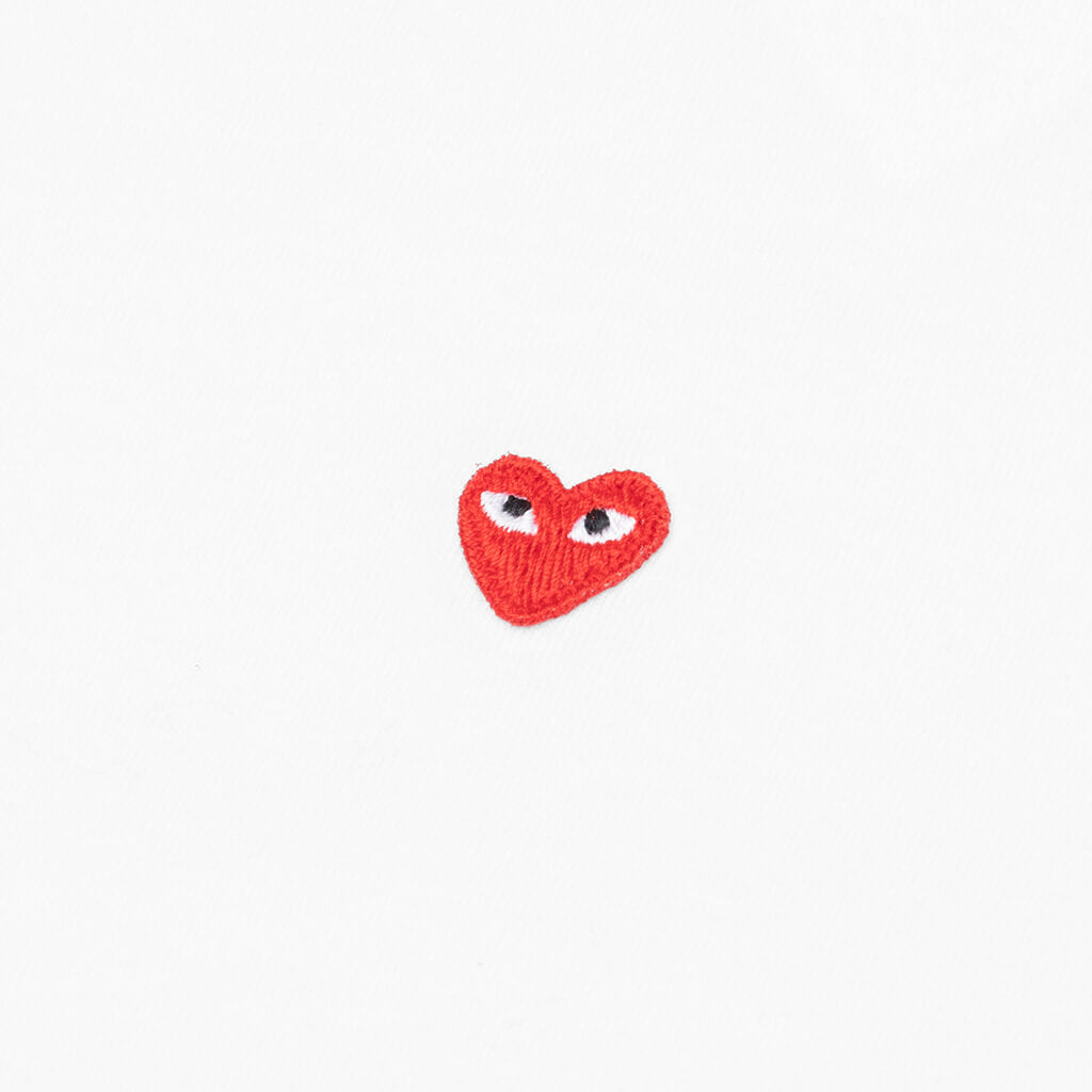 Women's Small Red Heart T-Shirt - White