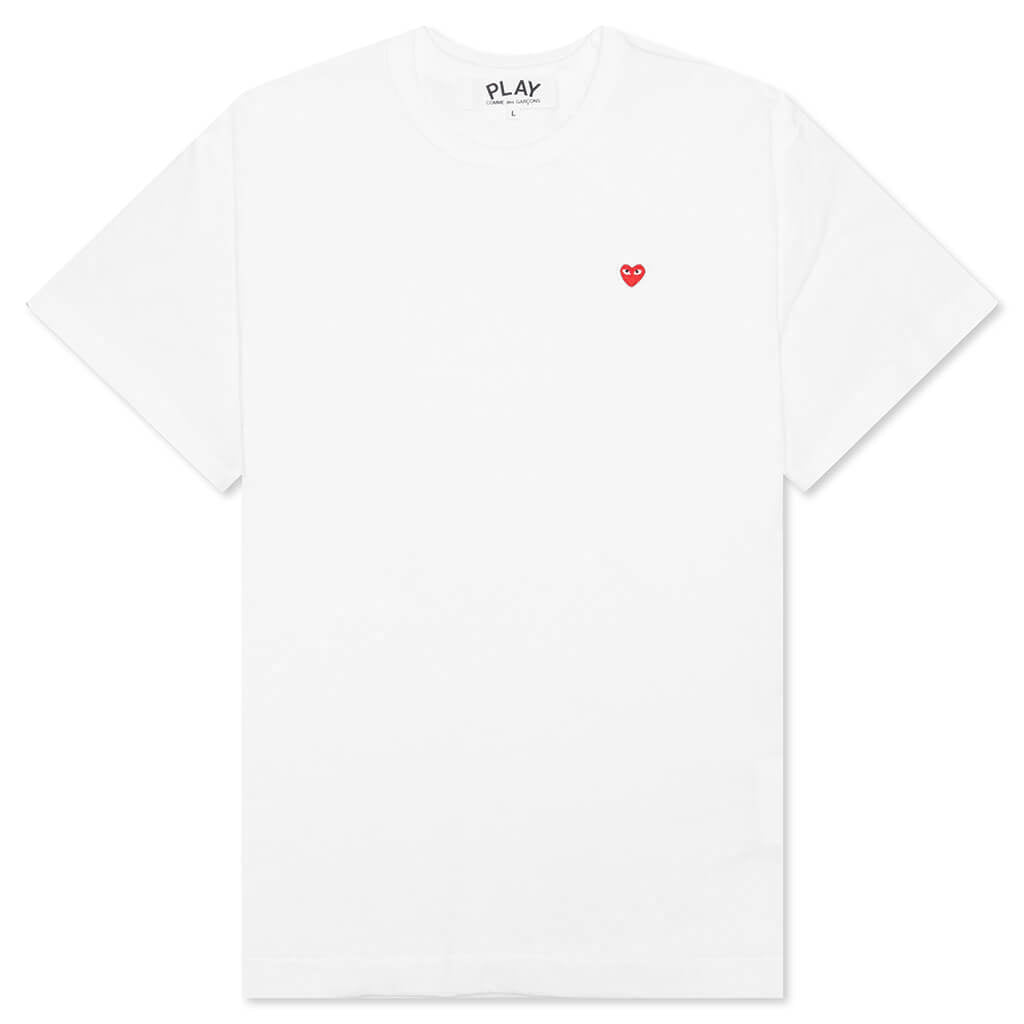 Women's Small Red Heart T-Shirt - White