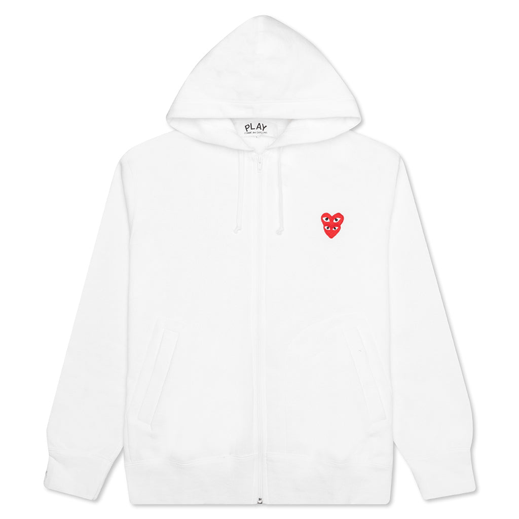 Stacked Heart Hooded Sweatshirt - White