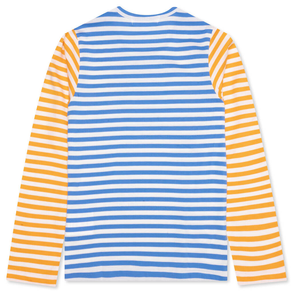 Women's Bi-Color Stripe T-Shirt - Blue/Yellow
