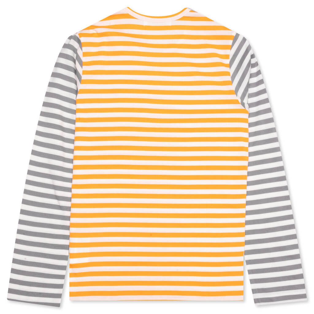 Women's Bi-Color Stripe T-Shirt - Yellow/Grey