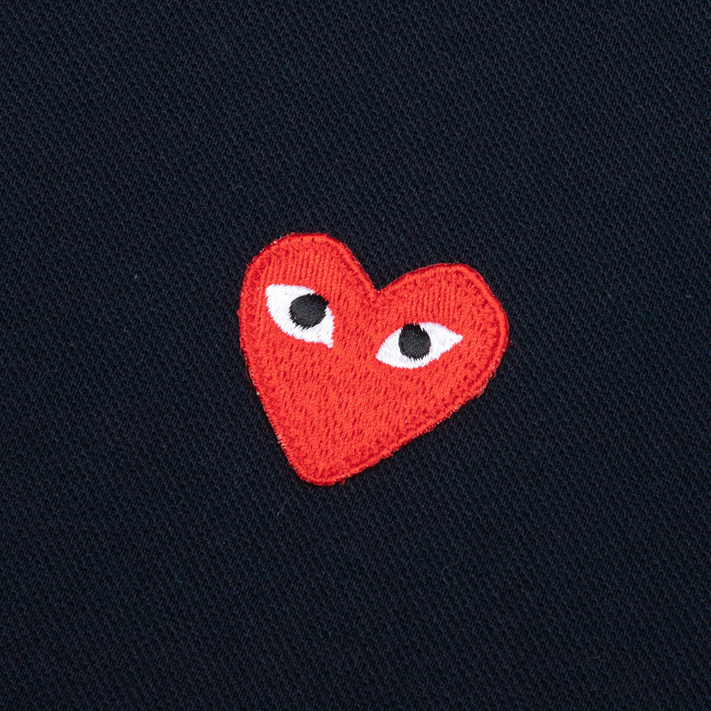 Women's CDG Heart Emblem Polo Tee - Navy