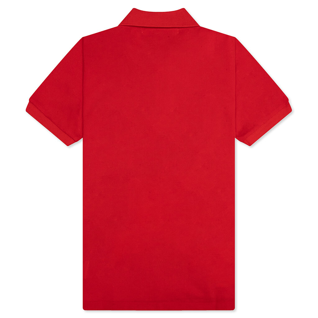 Women's CDG Heart Emblem Polo Tee - Red