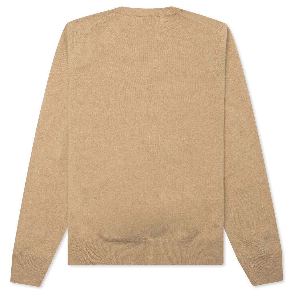 Comme des Garcons PLAY x the Artist Invader V-Neck Pullover - Camel