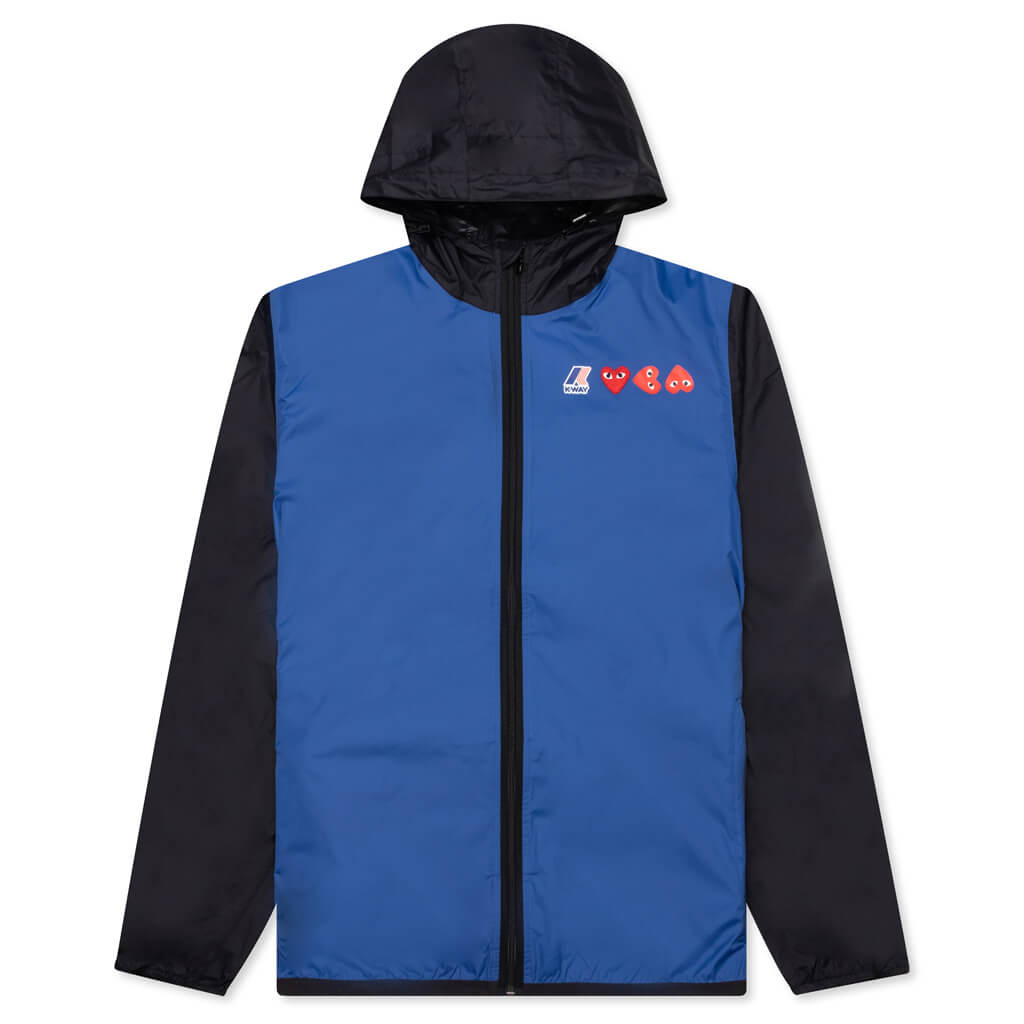 Comme des Garcons Play x K-Way Logos Full Zip Jacket - Blue/Black