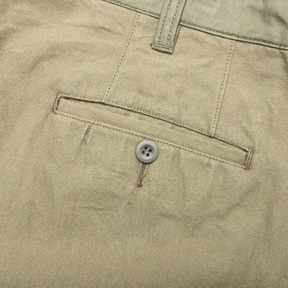 Contrast Cotton Pants - Khaki