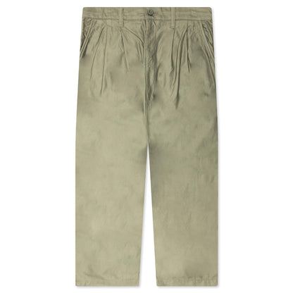 Contrast Cotton Pants - Khaki