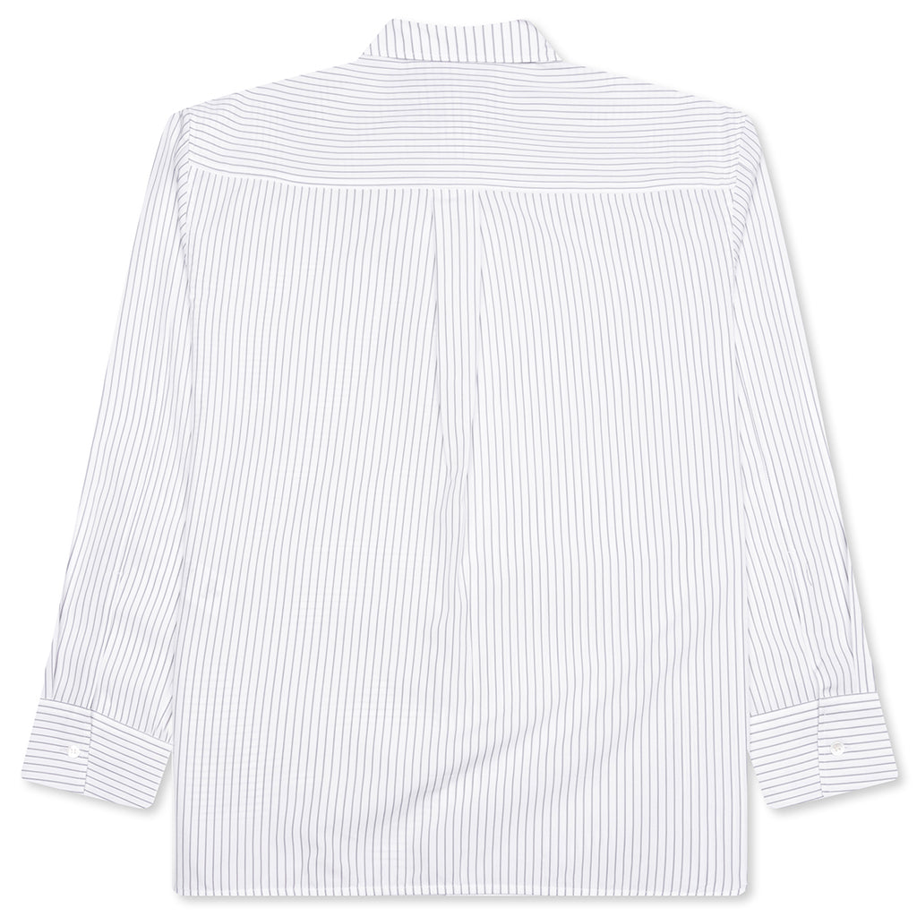 Contrast Patch Pocket Shirt - Grey/White