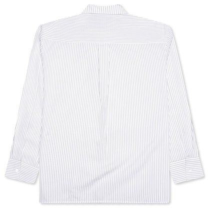 Contrast Patch Pocket Shirt - Grey/White