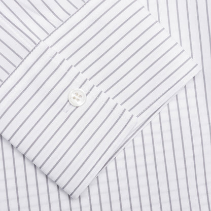 Contrast Patch Pocket Shirt - Grey/White