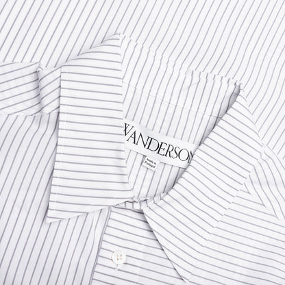 Contrast Patch Pocket Shirt - Grey/White