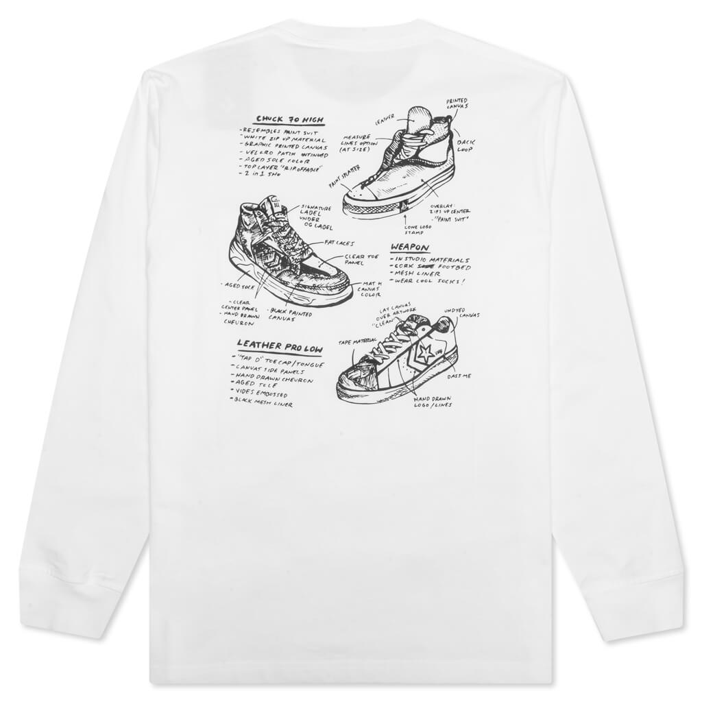 Converse x Joshua Vides Vides Long Sleeve Pocket Tee - White