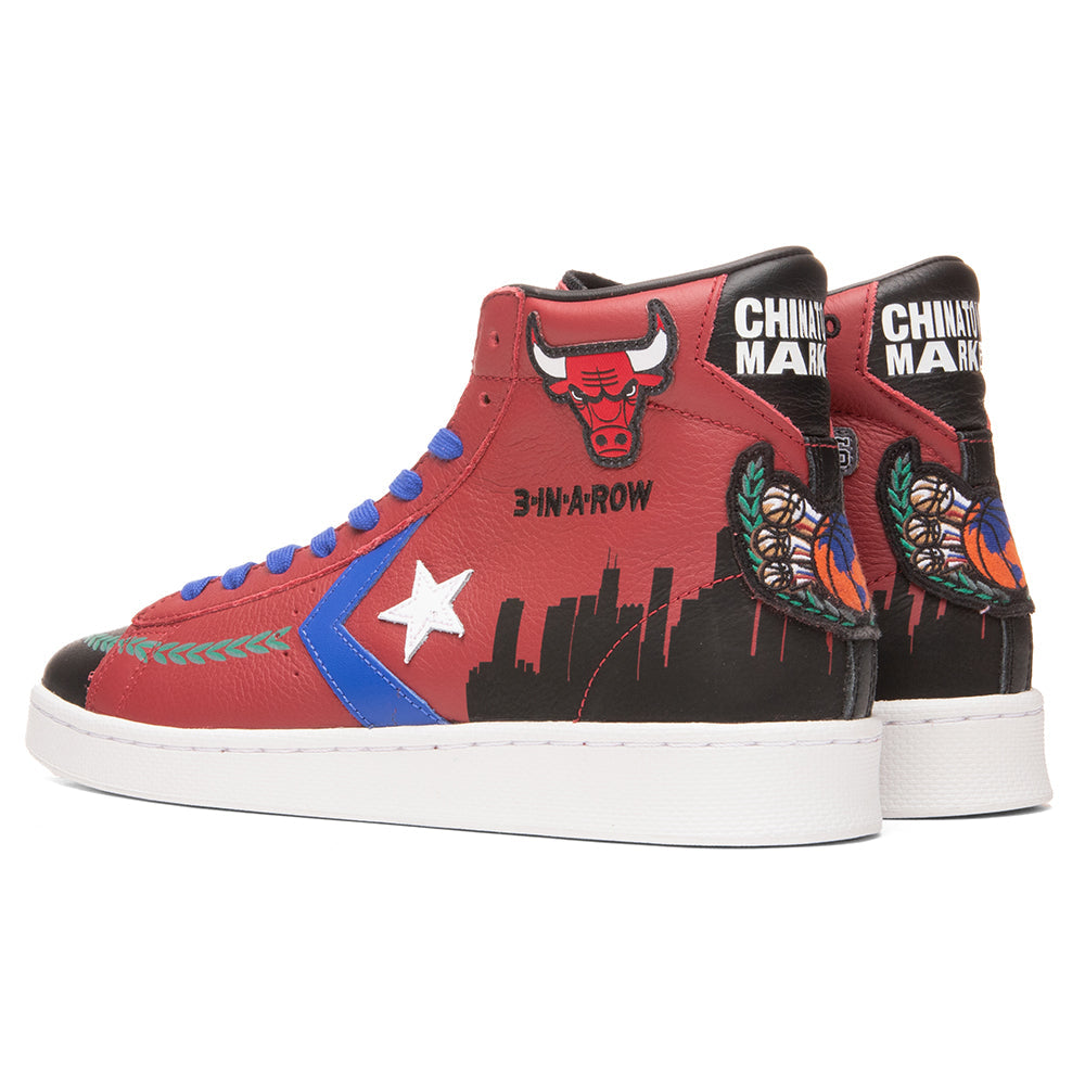 Converse x Chinatown Market Pro Leather Hi - Garnet/Black/Hyper Royal