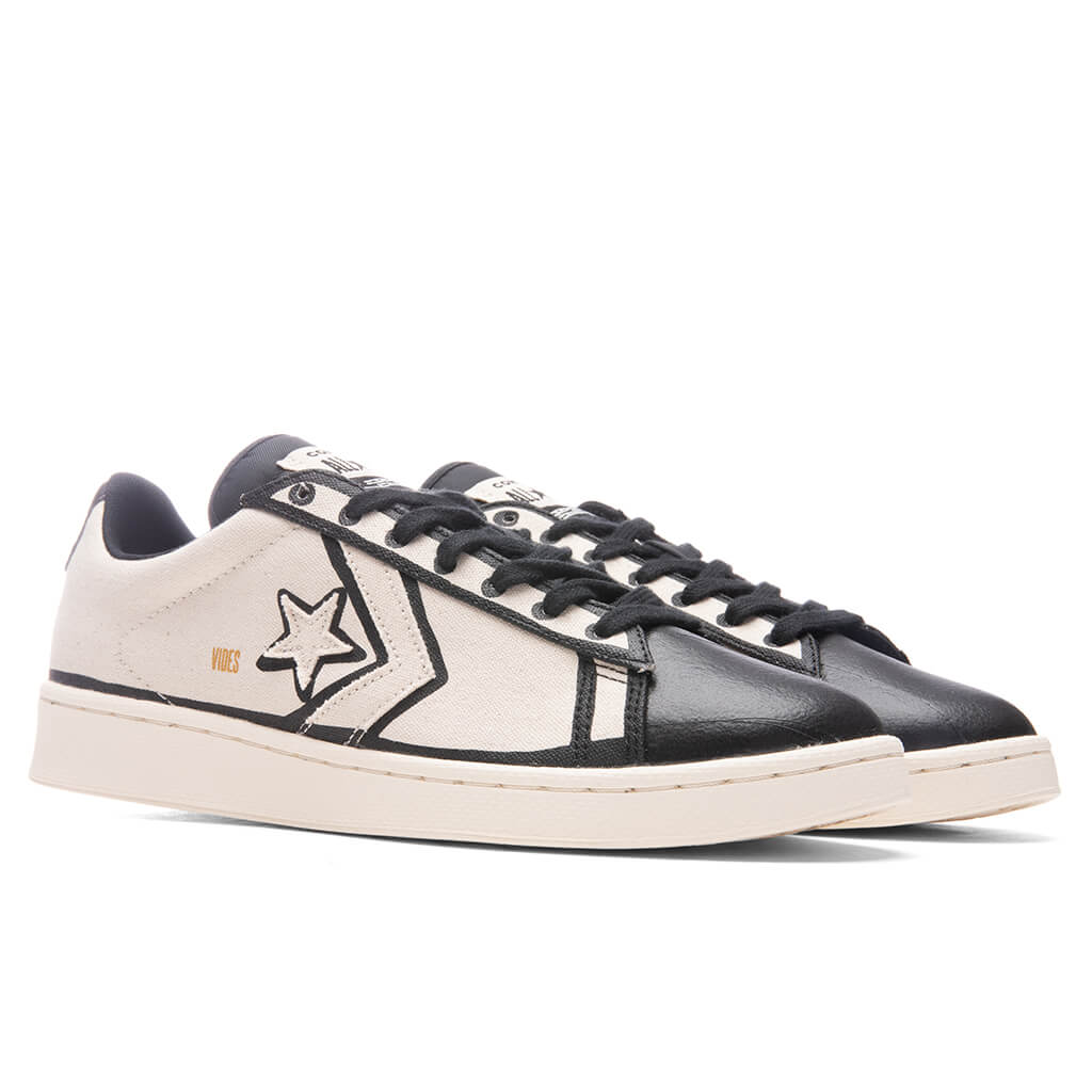 Converse x Joshua Vides Pro Leather Ox - Natural Ivory/Black/White