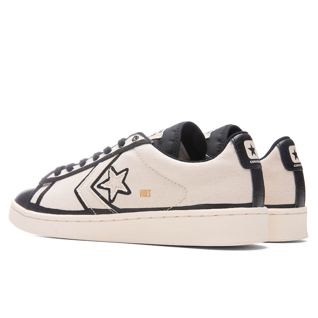 Converse x Joshua Vides Pro Leather Ox - Natural Ivory/Black/White